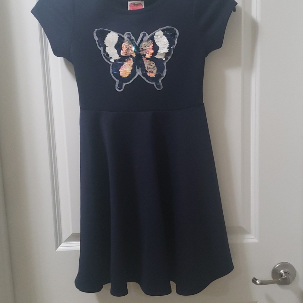 Navy butterfly dress
